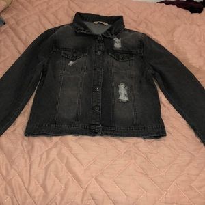 Washed out black jean jacket